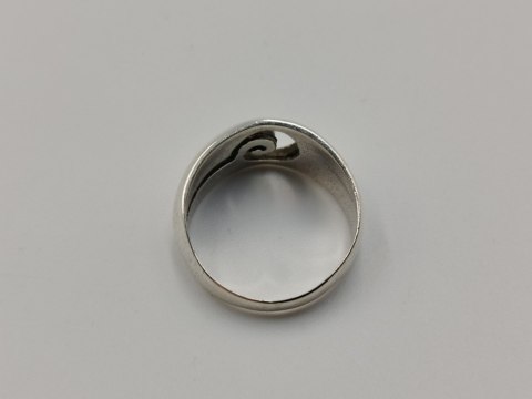 Stary srebrny pierścionek/obrączka ażurowa ŚLIMAK r. 11 srebro VINTAGE