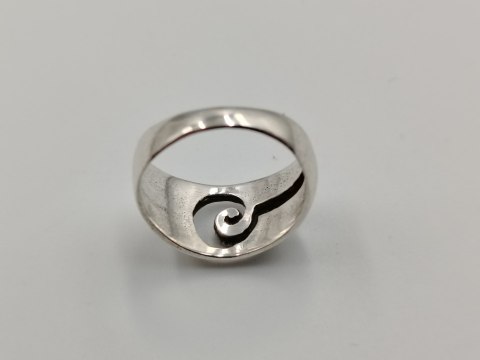 Stary srebrny pierścionek/obrączka ażurowa ŚLIMAK r. 11 srebro VINTAGE