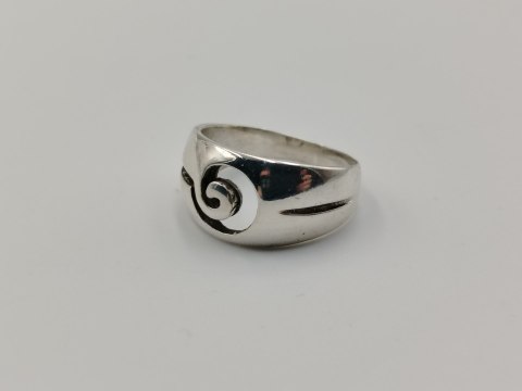 Stary srebrny pierścionek/obrączka ażurowa ŚLIMAK r. 11 srebro VINTAGE