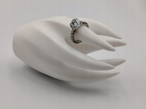 Bajeczny srebrny damski pierścionek CYRKONIE r. 14 srebro 925 biżuteria