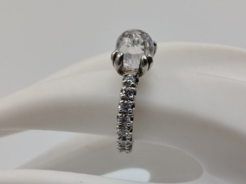 Bajeczny srebrny damski pierścionek CYRKONIE r. 14 srebro 925 biżuteria