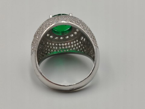 Bajeczny srebrny damski pierścionek CYRKONIE r. 23 srebro 925 biżuteria