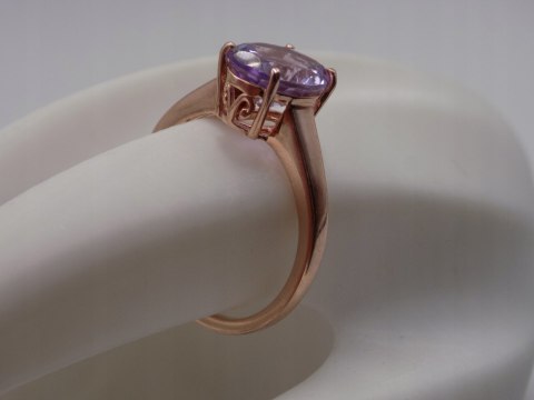 Piękny damski srebrny, pozłacany pierścionek CYRKONIA roz. 23 biżuteria