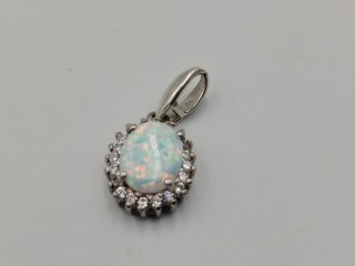Piękny srebrny damski wisiorek/zawieszka OPAL CYRKONIE biżuteria srebro 925