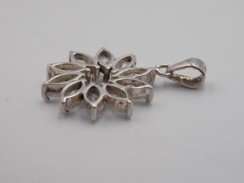 Piękny srebrny wisiorek/zawieszka KWIAT CYRKONIE srebro biżuteria VINTAGE