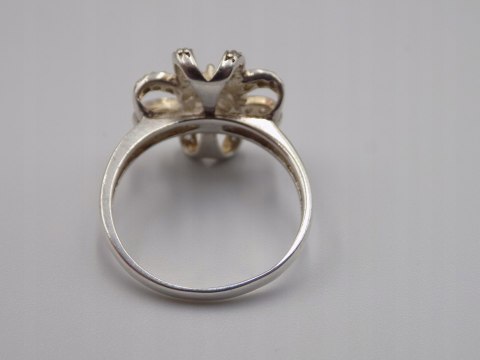 Piękny stary srebrny damski pierścionek CYRKONIE roz. 17 biżuteria VINTAGE