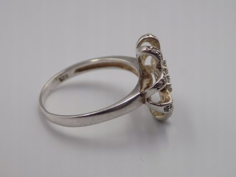 Piękny stary srebrny damski pierścionek CYRKONIE roz. 17 biżuteria VINTAGE