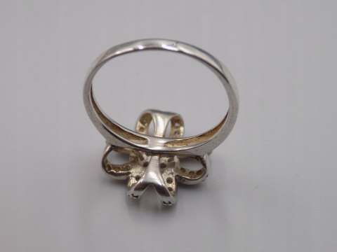 Piękny stary srebrny damski pierścionek CYRKONIE roz. 17 biżuteria VINTAGE