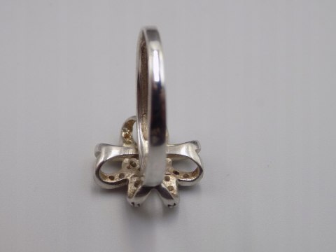 Piękny stary srebrny damski pierścionek CYRKONIE roz. 17 biżuteria VINTAGE