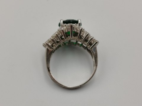 Piękny stary srebrny damski pierścionek THAILAND cyrkonie r.17/18 biżuteria