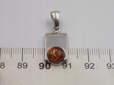 Piękny stary srebrny damski wisiorek/zawieszka BURSZTYN biżuteria VINTAGE