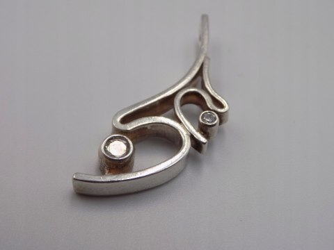 Piękny stary srebrny wisiorek/zawieszka CYRKONIE srebro biżuteria VINTAGE