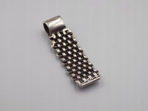 Piękny stary srebrny wisiorek/zawieszka PLECIONKA srebro biżuteria VINTAGE