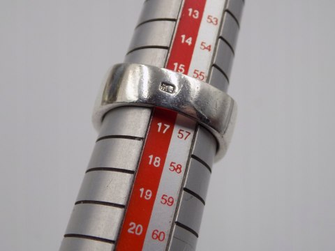 Srebrny ażurowy pierścionek/obrączka MASA PERŁOWA r. 16 srebro 925 VINTAGE