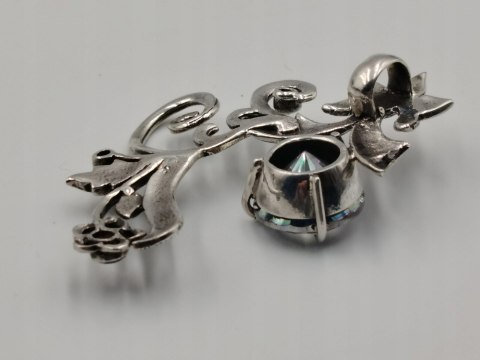 Srebrny damski wisiorek/zawieszka TOPAZ MISTYCZNY GRANATY VINTAGE biżuteria