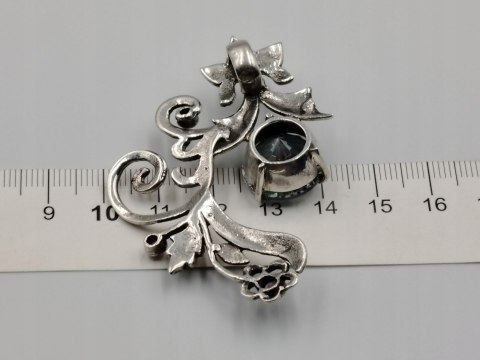 Srebrny damski wisiorek/zawieszka TOPAZ MISTYCZNY GRANATY VINTAGE biżuteria