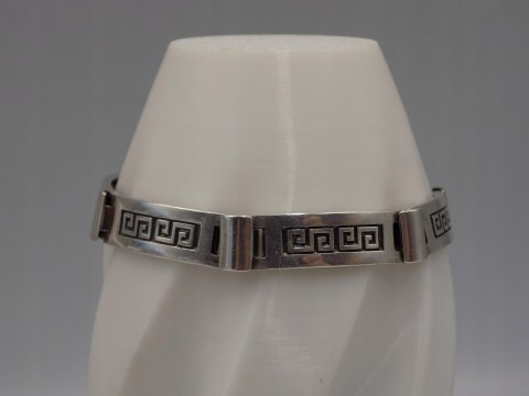 Stara srebrna damska bransoletka wzór grecki srebro 925 - biżuteria VINTAGE