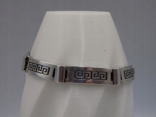 Stara srebrna damska bransoletka wzór grecki srebro 925 - biżuteria VINTAGE