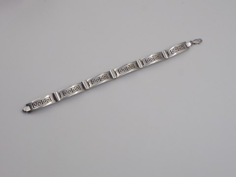 Stara srebrna damska bransoletka wzór grecki srebro 925 - biżuteria VINTAGE