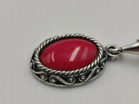 Stare piękne srebrne kolczyki ażurowe ART GRAW OWAL KORAL biżuteria VINTAGE