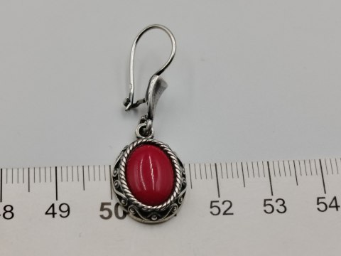 Stare piękne srebrne kolczyki ażurowe ART GRAW OWAL KORAL biżuteria VINTAGE