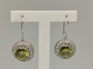 Stare piękne srebrne kolczyki damskie OLIWIN+CYRKONIE srebro 925 biżuteria