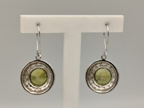 Stare piękne srebrne kolczyki damskie OLIWIN+CYRKONIE srebro 925 biżuteria