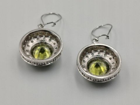 Stare piękne srebrne kolczyki damskie OLIWIN+CYRKONIE srebro 925 biżuteria