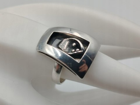 Stary piękny srebrny damski pierścionek KWIAT r.14 srebro biżuteria VINTAGE