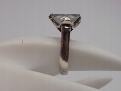 Stary srebrny damski pierścionek CYRKONIA roz.12 srebro biżuteria VINTAGE