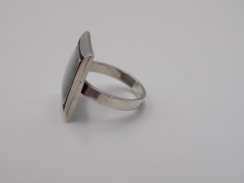 Stary srebrny damski pierścionek KOCIE OKO r.16 srebro VINTAGE biżuteria