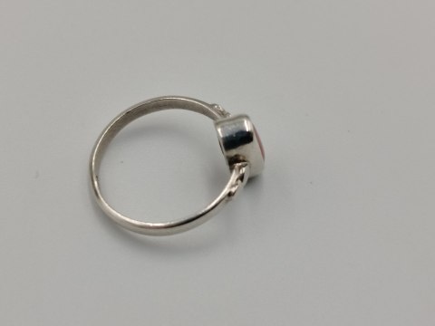 Stary srebrny damski pierścionek KORAL r. 13 srebro 925 biżuteria VINTAGE