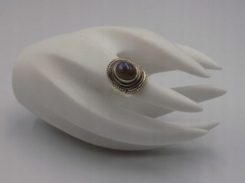 Stary srebrny damski pierścionek LABRADORYT roz.15 srebro biżuteria VINTAGE