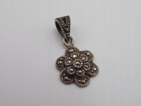 Stary srebrny damski wisiorek/zawieszka KWIAT srebro 925 biżuteria VINTAGE