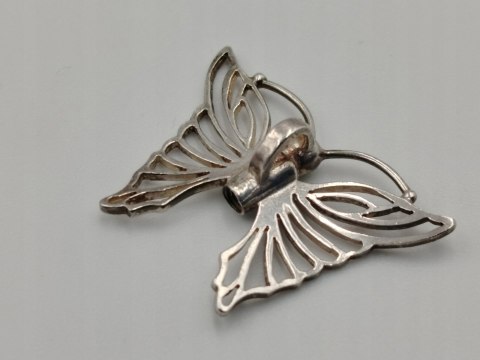 Stary srebrny damski wisiorek/zawieszka ażurowa MOTYL biżuteria VINTAGE