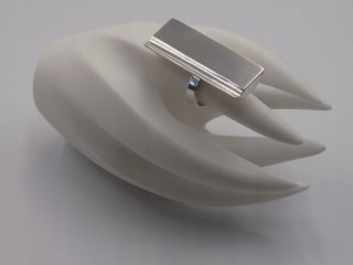 Stary srebrny duży długi pierścionek - roz. 13 srebro 925 VINTAGE biżuteria