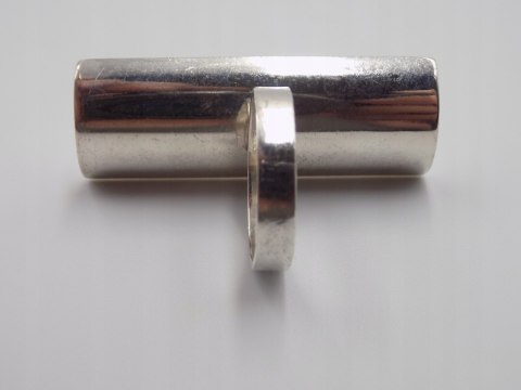 Stary srebrny duży długi pierścionek - roz. 13 srebro 925 VINTAGE biżuteria