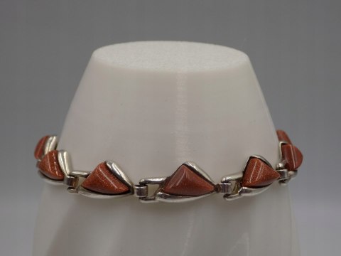 Piękna srebrna damska bransoletka PIASEK PUSTYNI srebro VINTAGE biżuteria