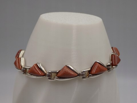 Piękna srebrna damska bransoletka PIASEK PUSTYNI srebro VINTAGE biżuteria