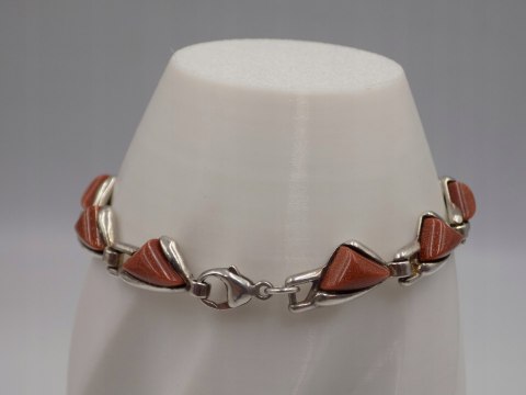 Piękna srebrna damska bransoletka PIASEK PUSTYNI srebro VINTAGE biżuteria