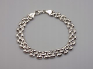 Piękna srebrna damska bransoletka na rękę - srebro 925 - biżuteria