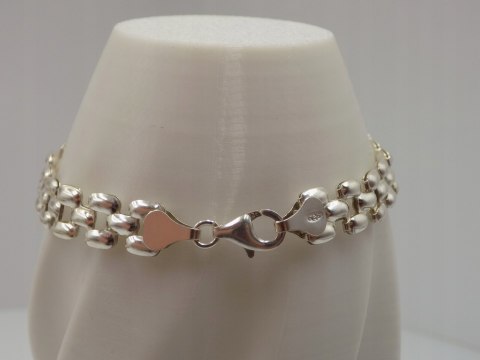 Piękna srebrna damska bransoletka na rękę - srebro 925 - biżuteria