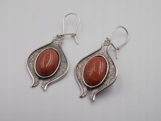 Piękne srebrne kolczyki PIASEK PUSTYNI srebro OKSYDA VINTAGE biżuteria