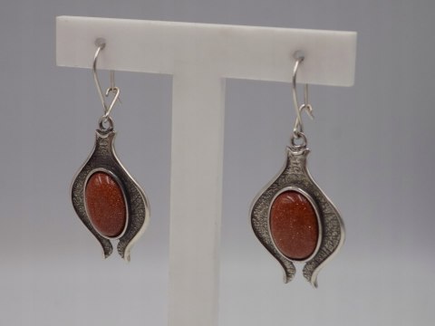 Piękne srebrne kolczyki PIASEK PUSTYNI srebro OKSYDA VINTAGE biżuteria