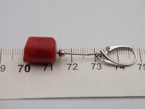 Piękne stare srebrne kolczyki KORALOWIEC srebro 925 VINTAGE biżuteria