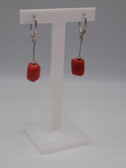 Piękne stare srebrne kolczyki KORALOWIEC srebro 925 VINTAGE biżuteria