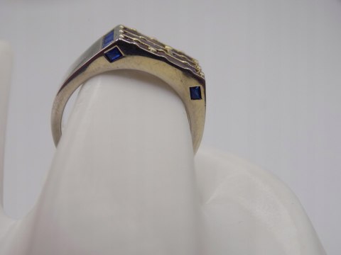 Piękny damski srebrny pierścionek/sygnet AMETYST roz. 16 srebro biżuteria