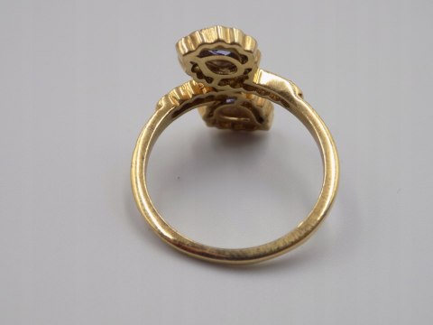 Piękny damski srebrny, pozłacany pierścionek CYRKONIE roz. 23 biżuteria