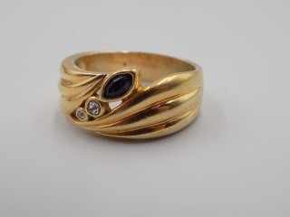 Piękny damski srebrny, pozłacany pierścionek/obrączka CYRKONIE roz. 26/27