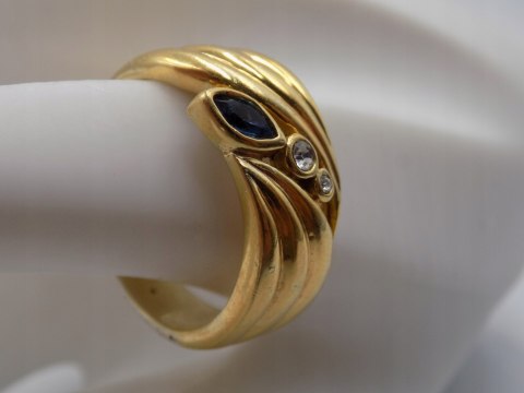 Piękny damski srebrny, pozłacany pierścionek/obrączka CYRKONIE roz. 26/27